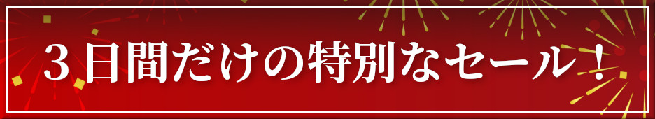 3日間だけの特別なセール