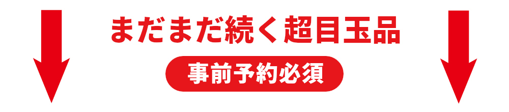まだまだ続く超目玉品