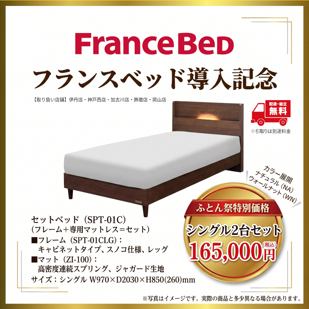 フランスベッド導入記念,シングル2台セット,STP-01C